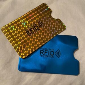 Gold and Blue RFID Protection Sleeves
